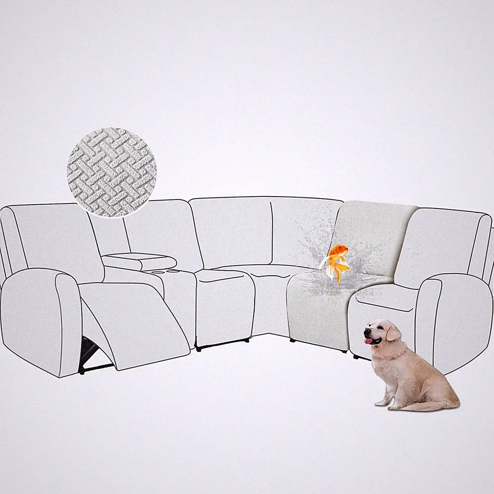 100% Waterproof Recliner Sectional Couch Covers L Shape Stretch Corner Reclin...