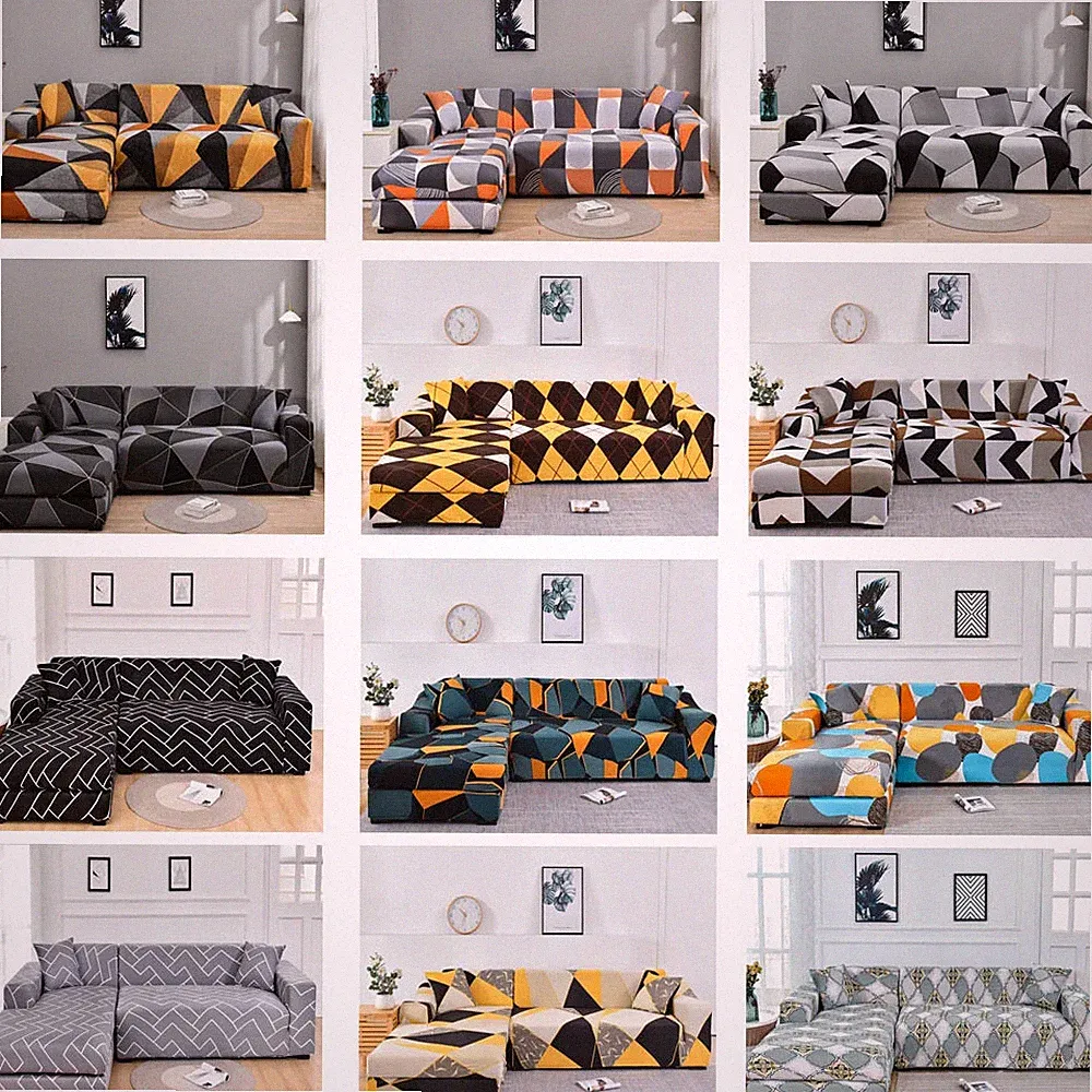 2pcs Stretch Sectional Sofa Covers Corner Couch Slipcover for L Shape Detachable