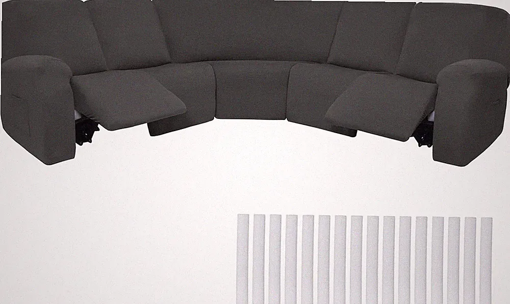 7 Pcs L Shape Sectional Recliner Sofa Covers 5 Seat Sectional Couch Covers Milk