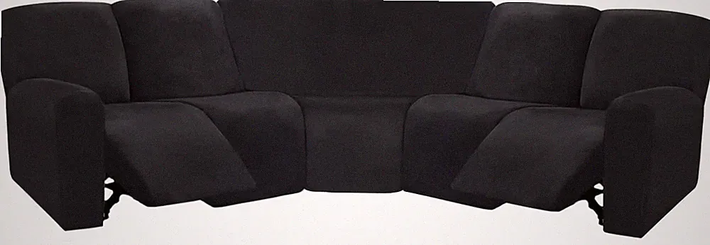 7-Piece L Shape Sectional Recliner Sofa Covers Velvet Stretch Reclining Couch