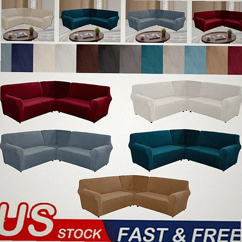 7 Seat L Shaped Recliner Sofa Covers Couch Velvet Stretch Reclining Sectional