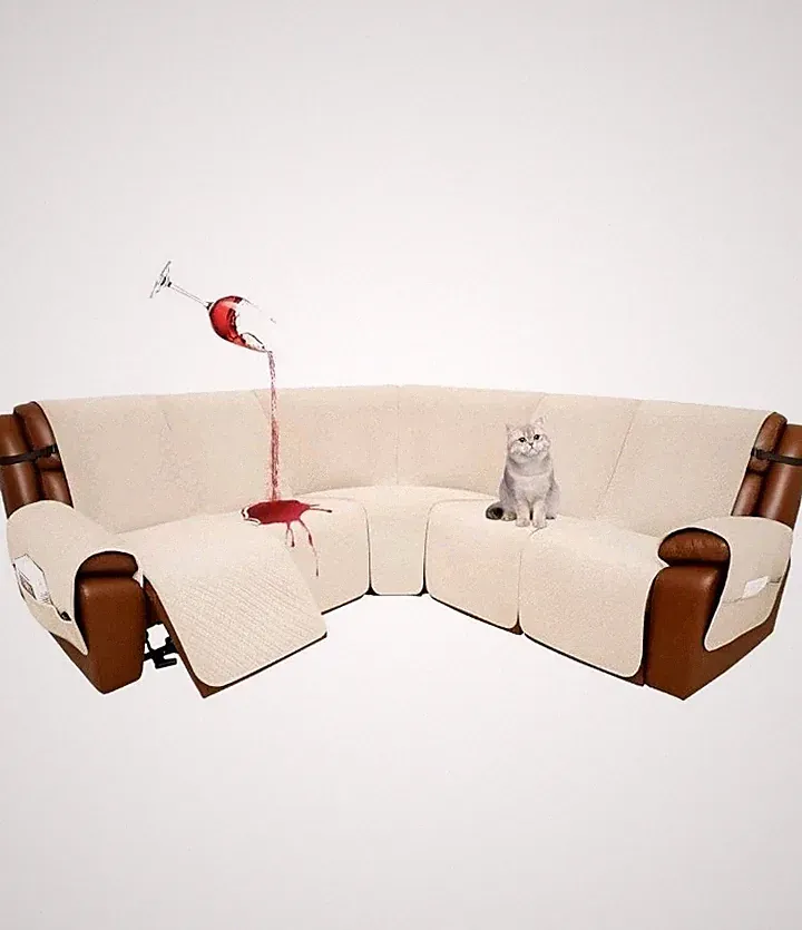 Recliner Sectional Couch Covers 1OO% Waterproof L Shape Sofa Cover for Reclin...