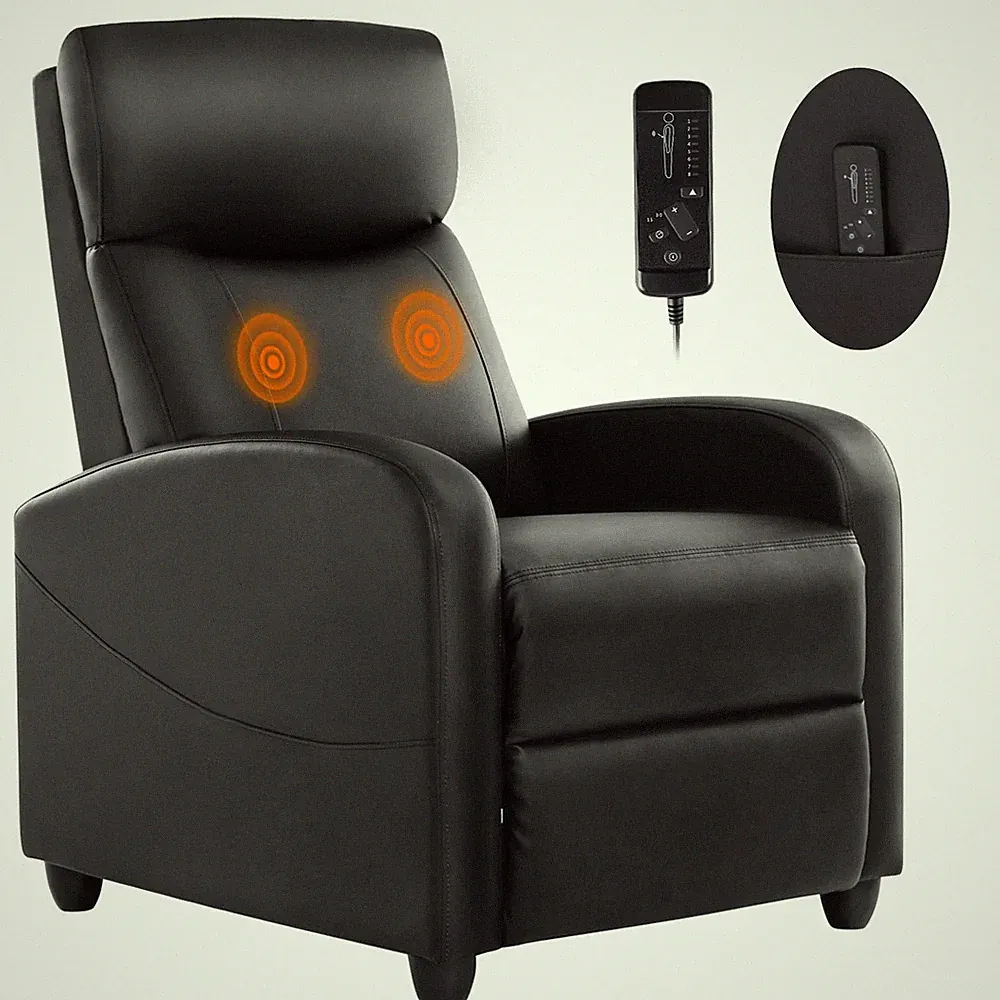 Sweetcrispy Massage Recliner Chair Model KESW5021BK2 Black Lumbar Support