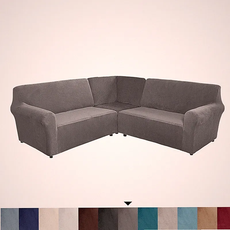 Velvet Corner Sectional Cover L Shaped Recliner Slipcover Protector Corner Piece