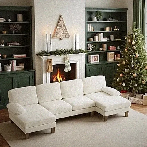 VINGLI 110" Sectional Couches for Living Room,U Shaped Couch with Double Chaise